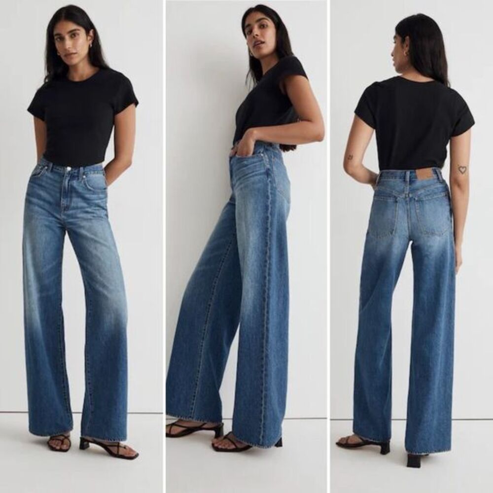 Madewell Superwide-Leg Jeans in Fannin Wash Size 29 - Picture 1 of 8